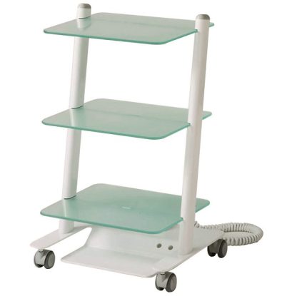 Carro con 3 baldas de cristal y 2 enchufes